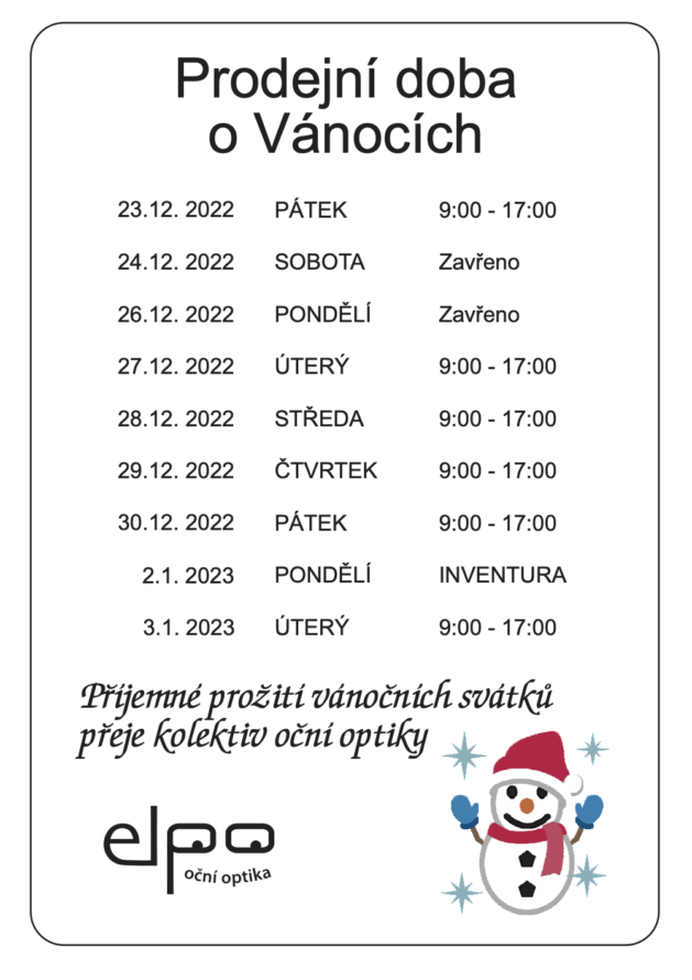 Vánoční otevírací doba